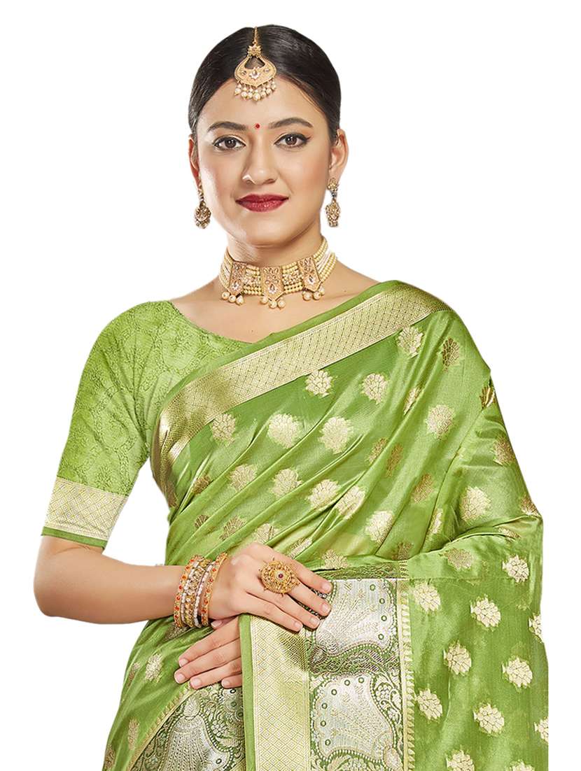 ethnic wear green color saree set - 19184453 - Standard Image - 1