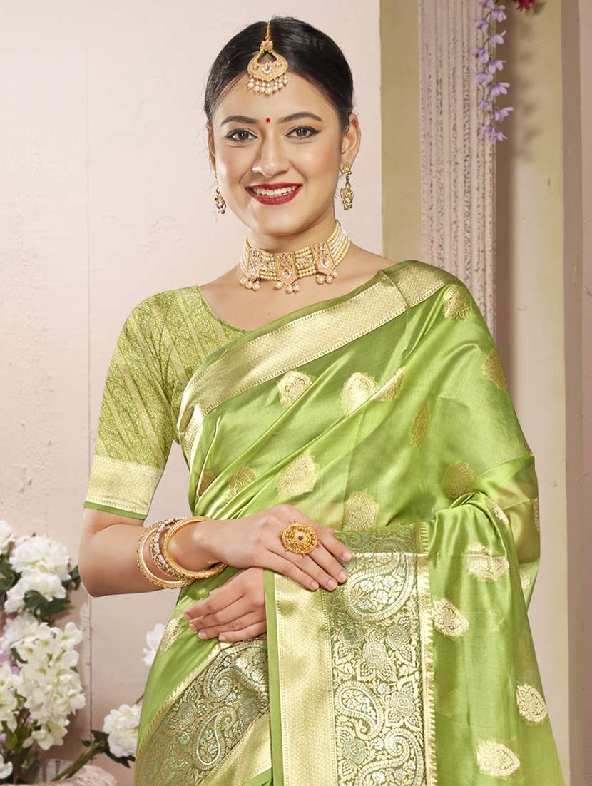 ethnic wear green color saree set - 19184456 -  Standard Image - 1