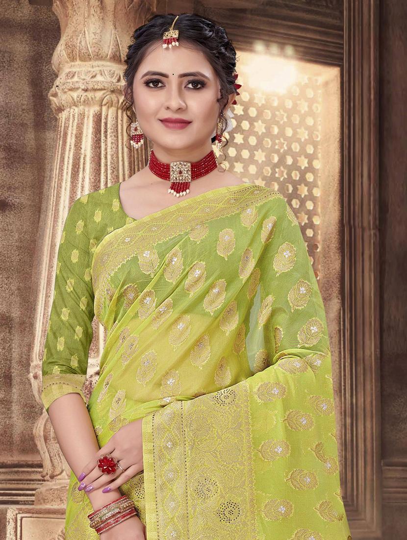 ethnic wear green color saree set - 19184591 - Standard Image - 1