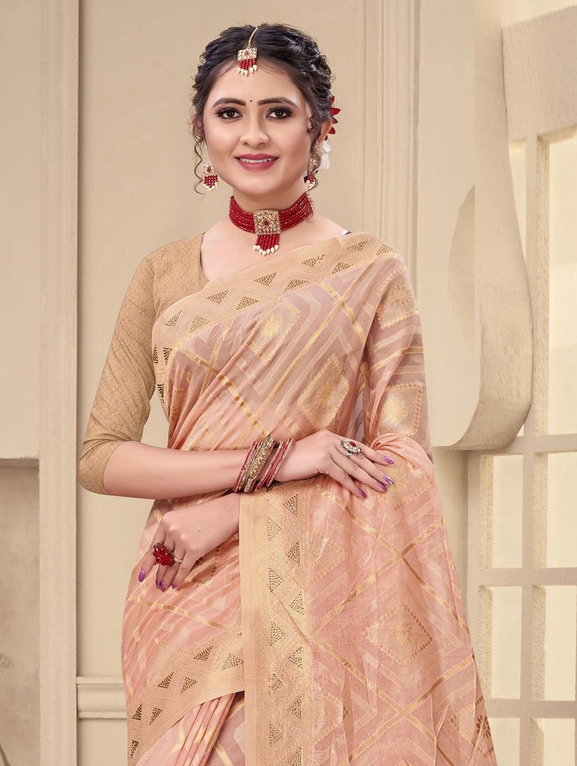 ethnic wear beige color saree set - 19184592 -  Standard Image - 1