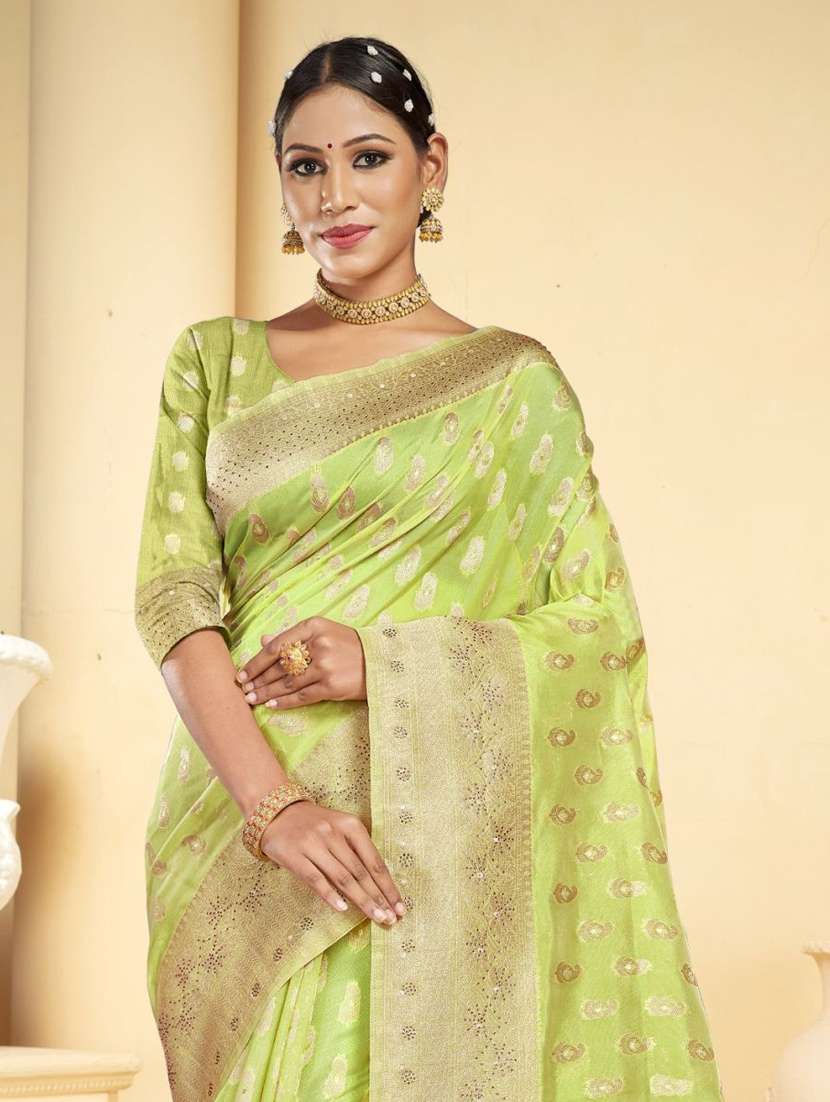 ethnic wear green color saree set with blouse - 19184602 - Standard Image - 1
