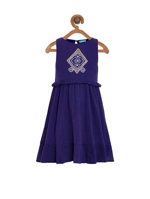 girls round neck sleeveless frock