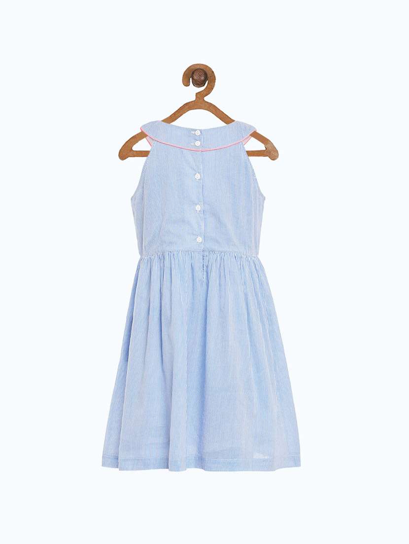 blue self design frock - 19185744 -  Standard Image - 1