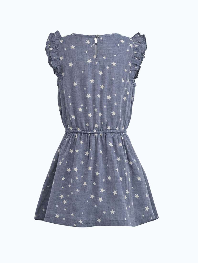 Girls Round Neck Cap Sleeve Frock