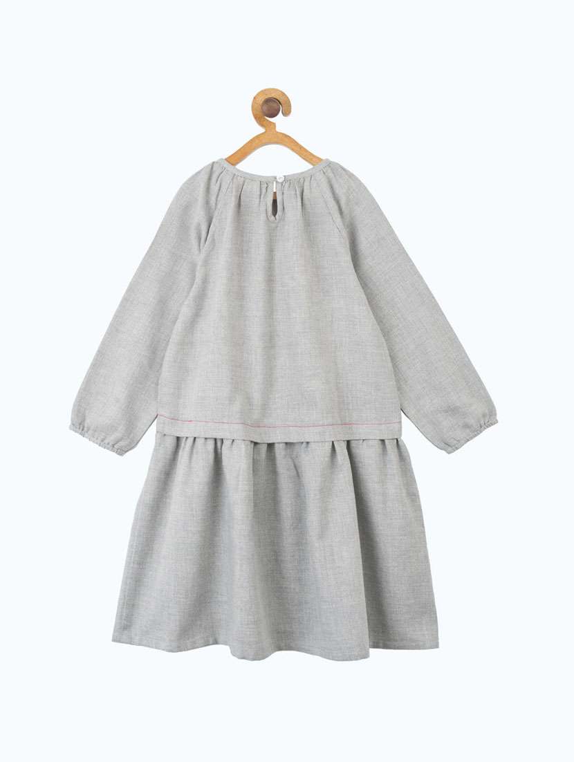 girls round neck long sleeves frock - 19185770 -  Standard Image - 1
