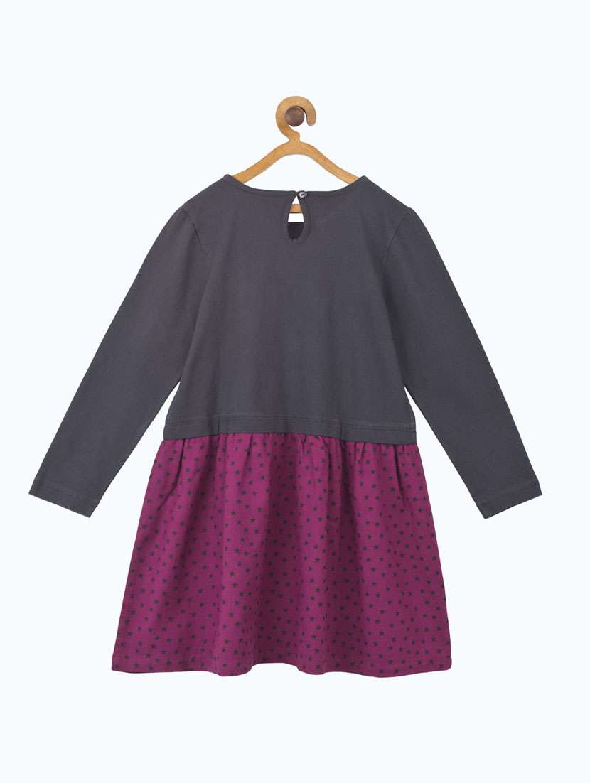 girls round neck long sleeves frock - 19185776 -  Standard Image - 1