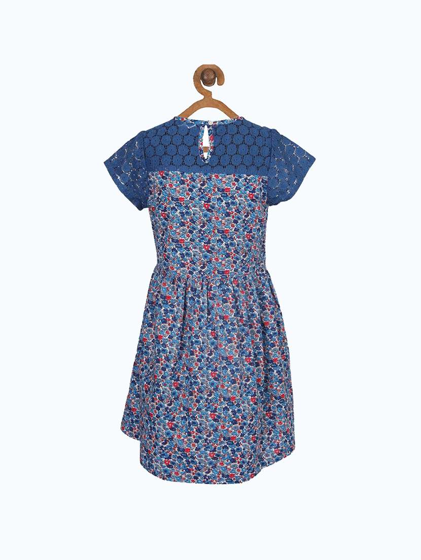 girls round neck short sleeves frock - 19185816 - Standard Image - 1