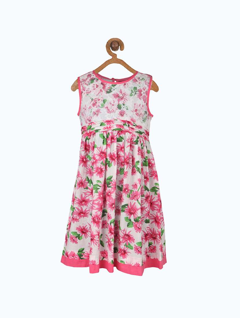 girls round neck sleeveless frock