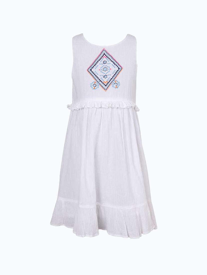 girls round neck sleeveless frock