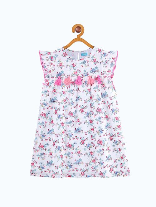 girls round neck cap sleeve frock - 19185840 - Standard Image - 0