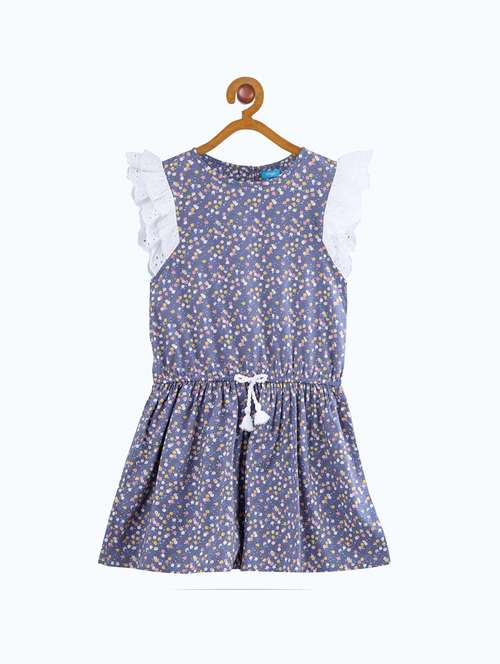 girls round neck cape sleeve frock - 19185842 -  Standard Image - 0