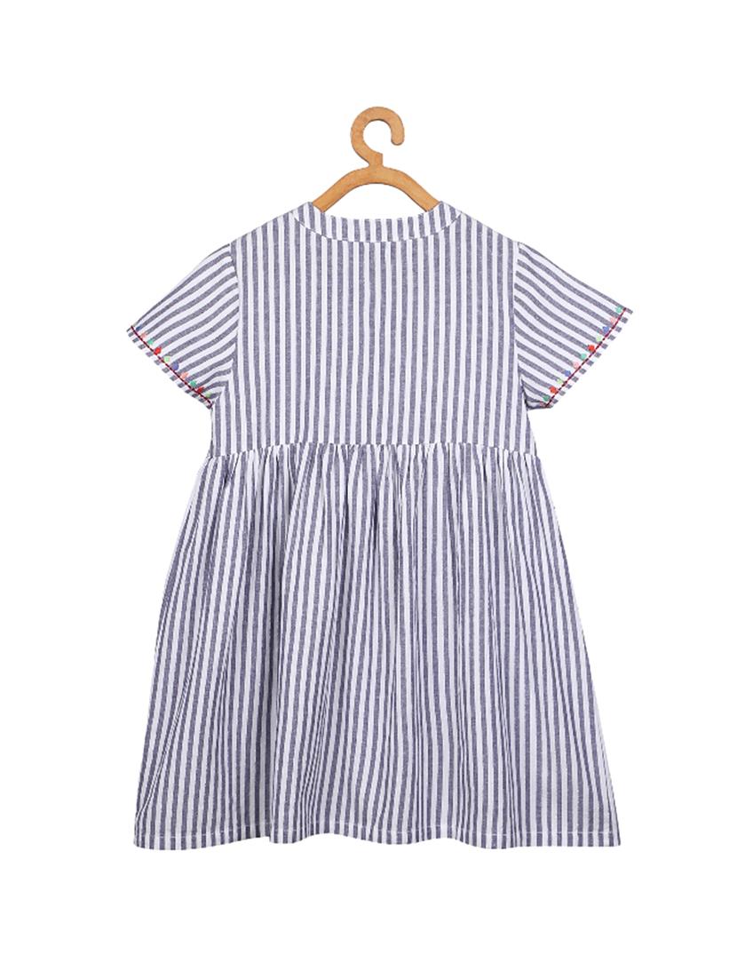 girls v neck short sleeves frock - 19185843 - Standard Image - 1