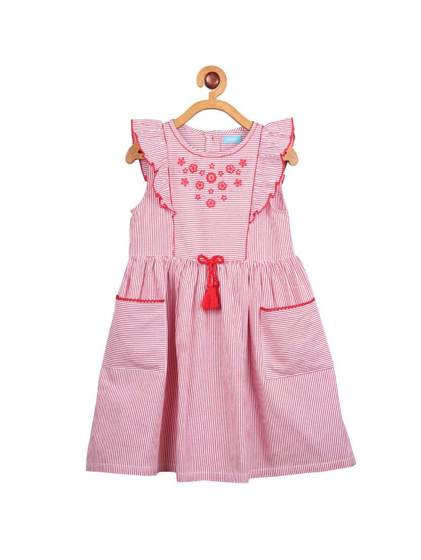 girls round neck cap sleeve frock