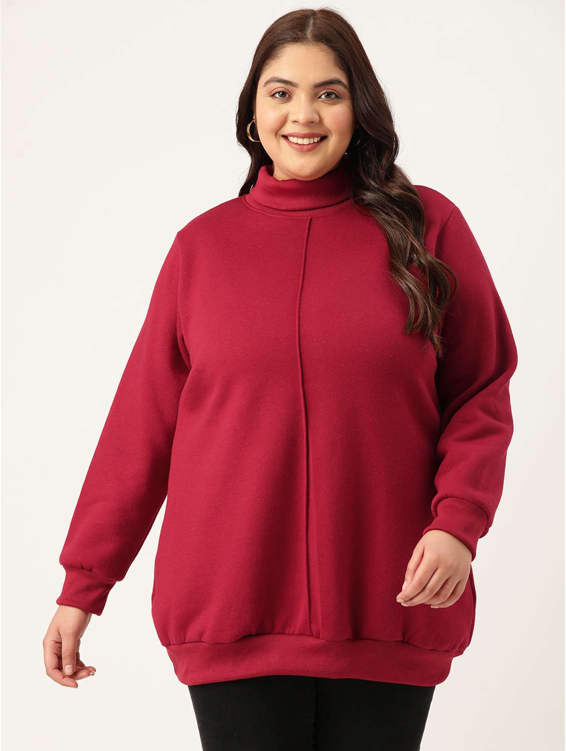 turtle neck solid plus sweatshirt