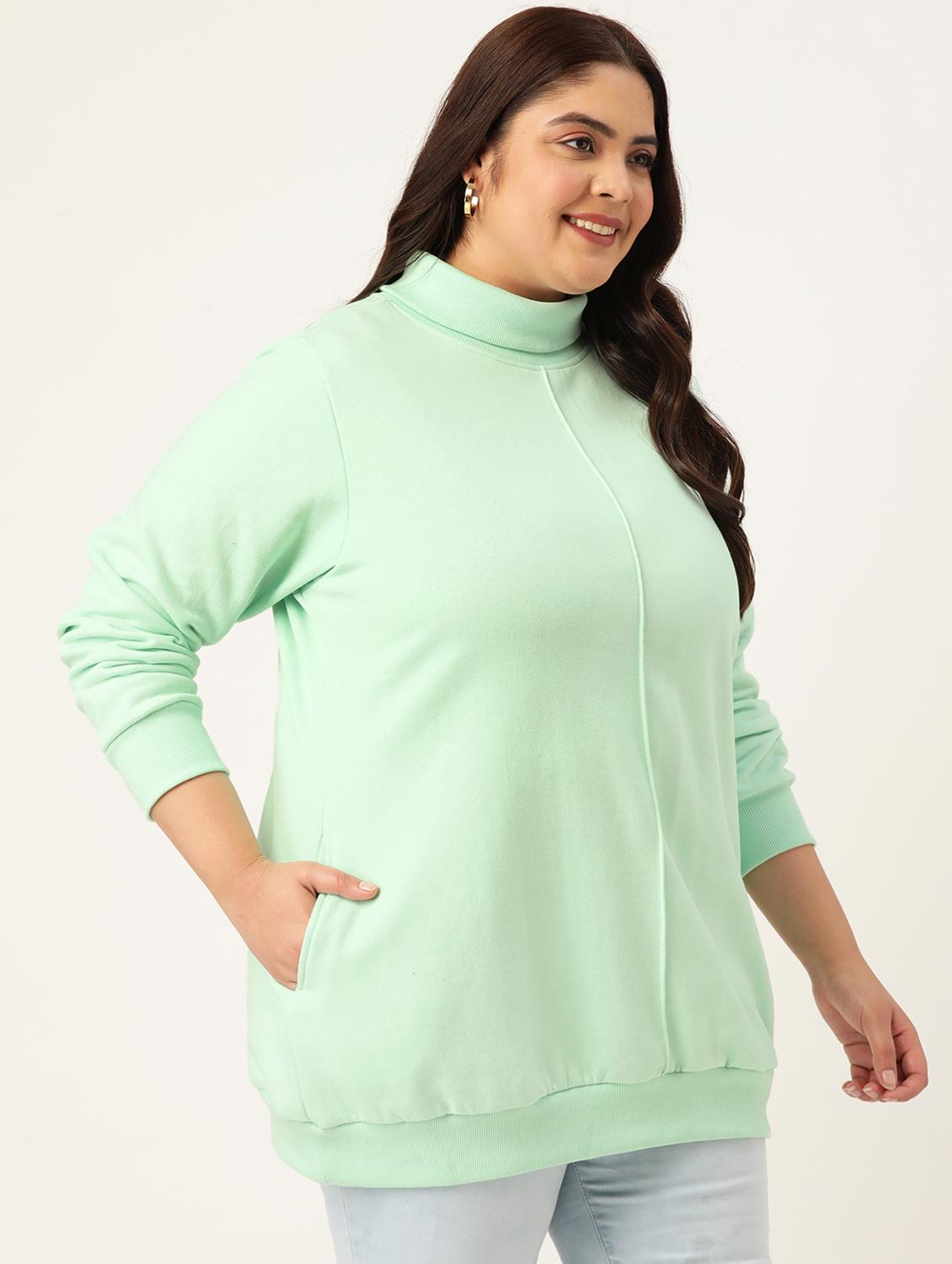 turtle neck solid plus sweatshirt - 19185872 - Standard Image - 1