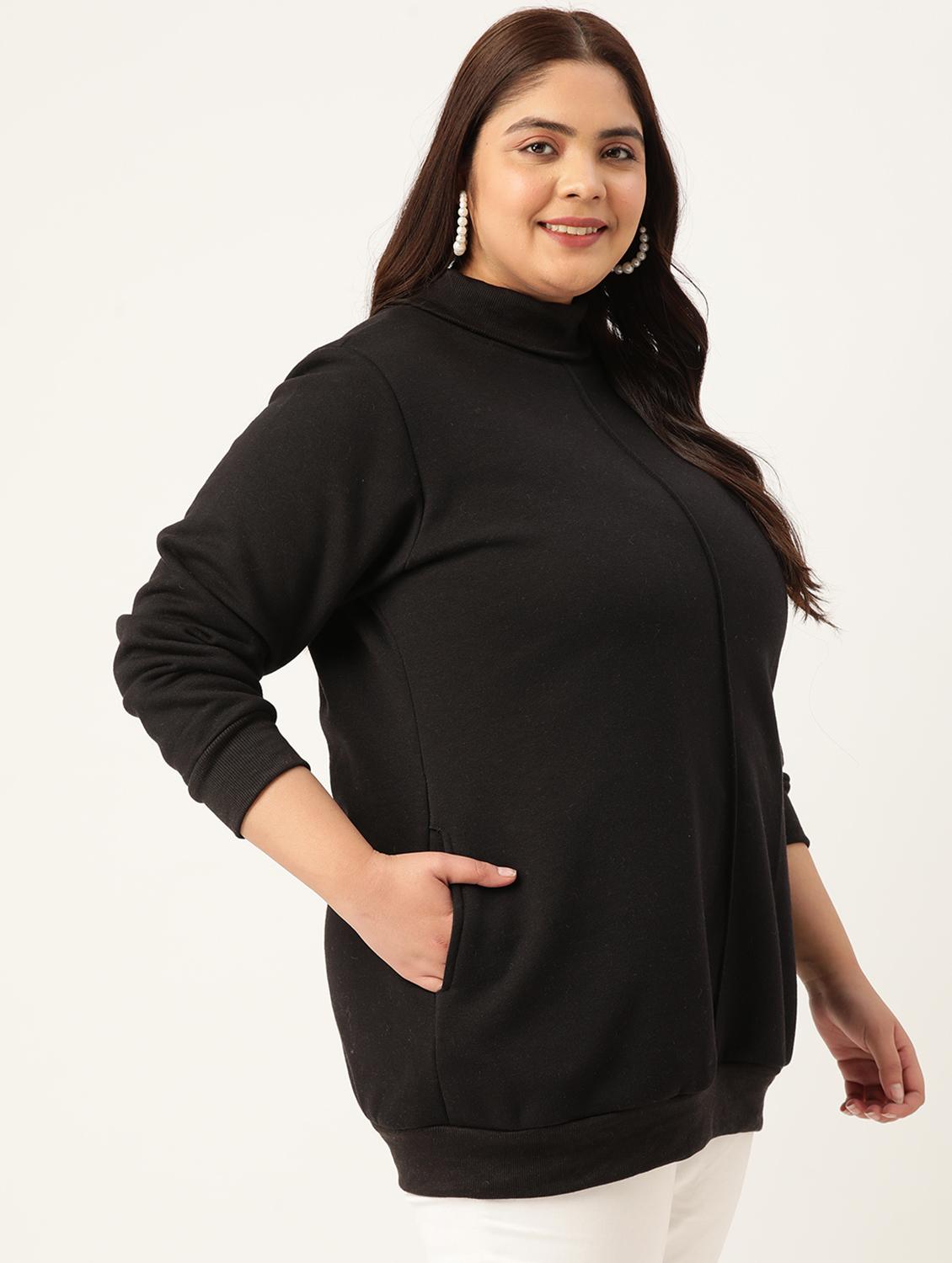 turtle neck solid plus sweatshirt - 19185875 - Standard Image - 1