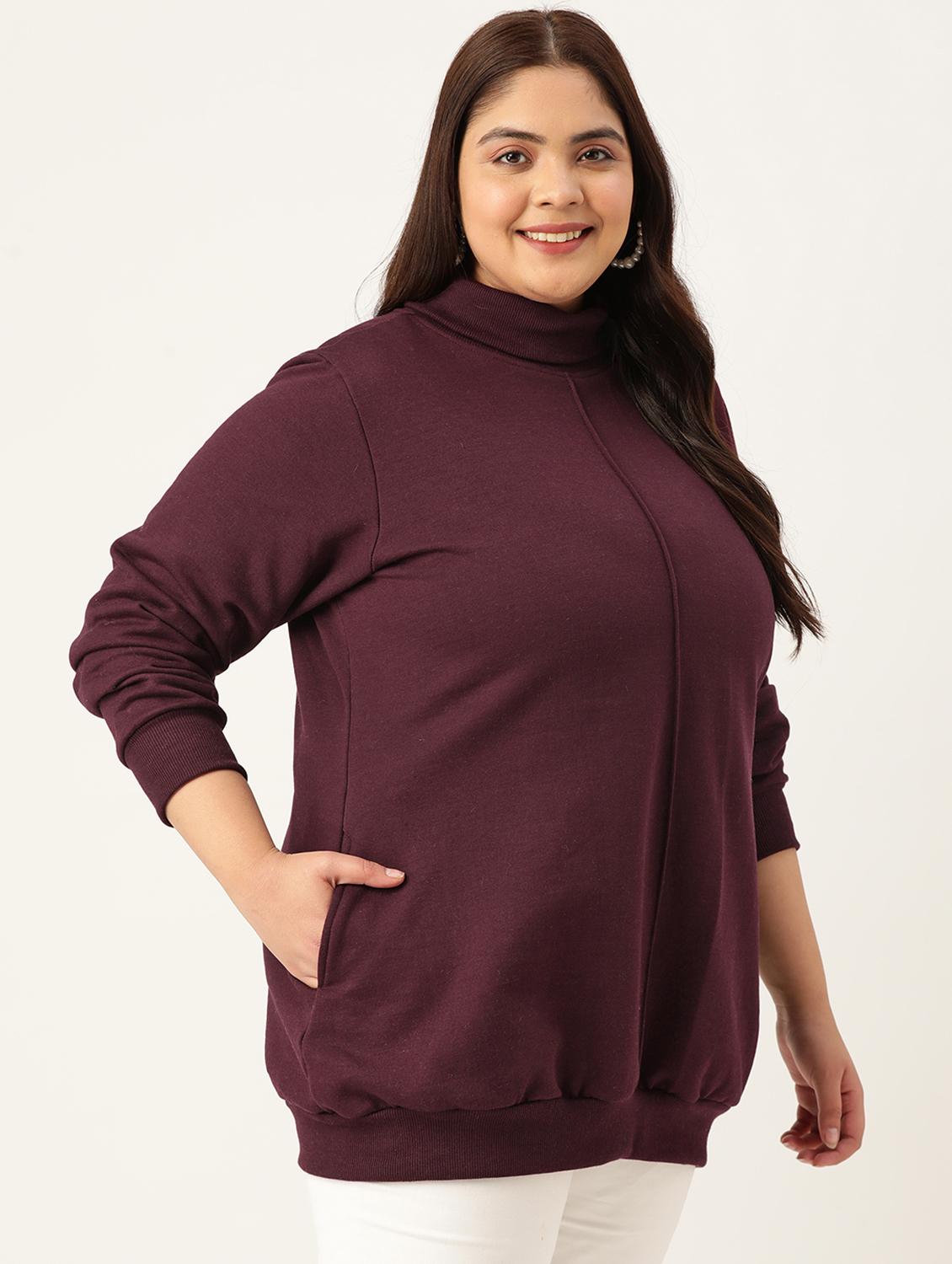 turtle neck solid plus sweatshirt - 19185876 - Standard Image - 1