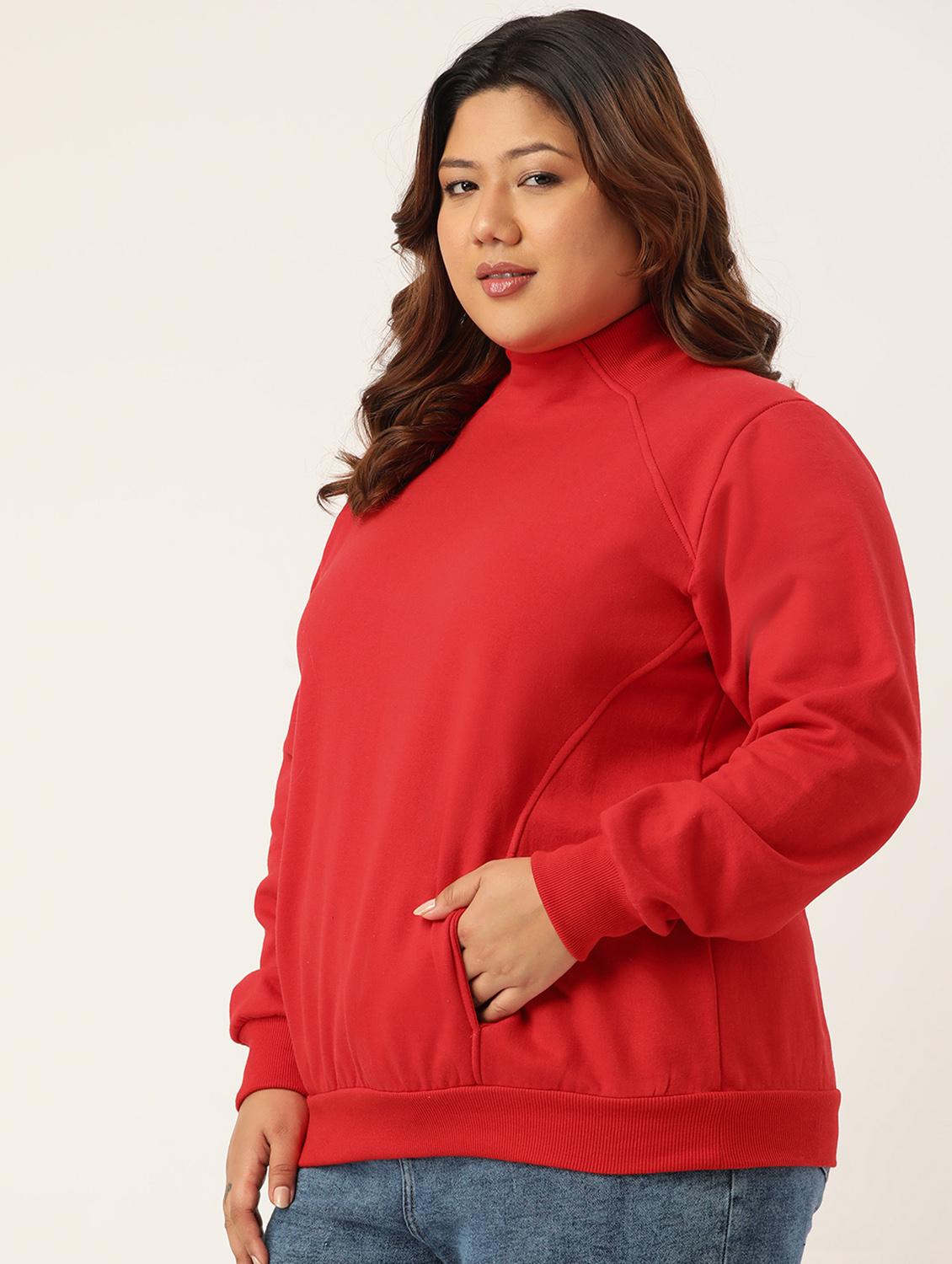 turtle neck solid plus sweatshirt - 19185935 - Standard Image - 1