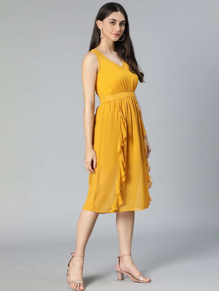 women's ruffle solid dress - 19185953 -  Standard Image - 1