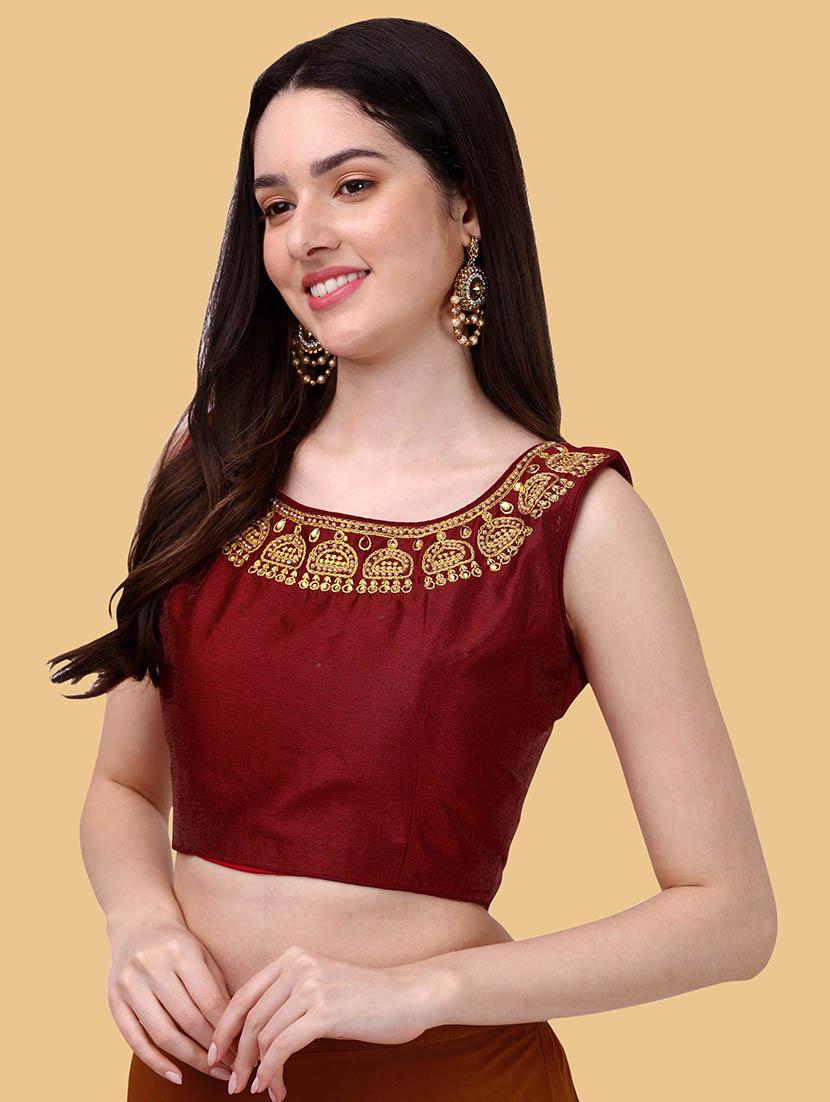 red silk regular blouse - 19186288 - Standard Image - 1