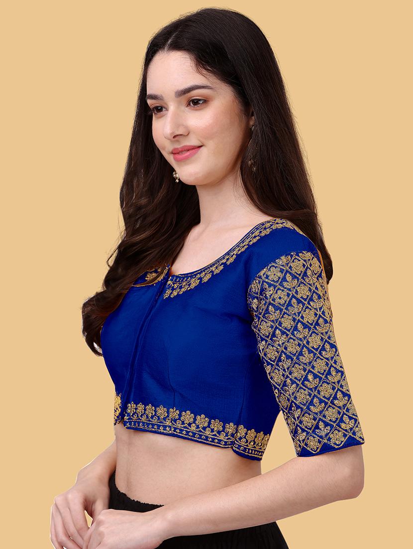 blue silk regular blouse - 19186338 - Standard Image - 1