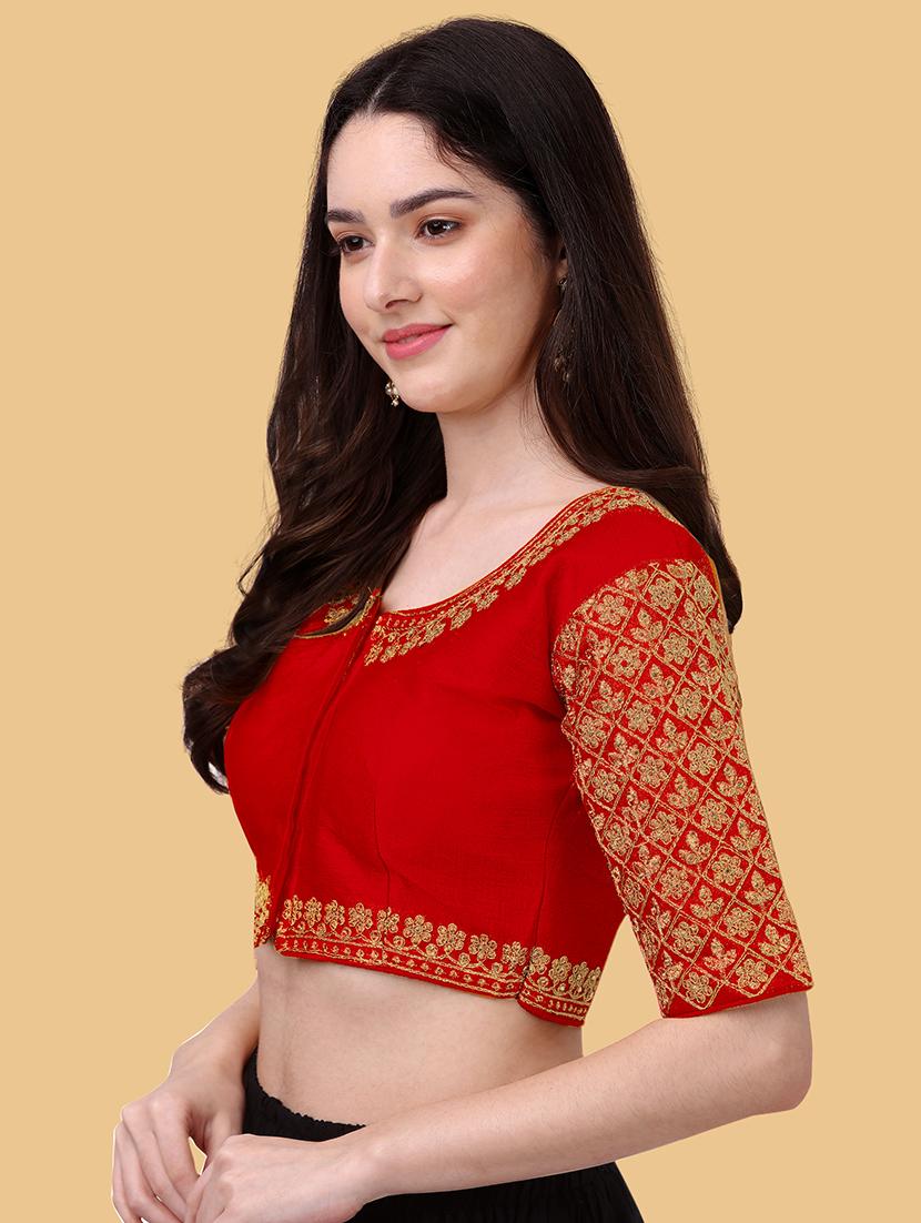 red silk regular blouse - 19186339 -  Standard Image - 1