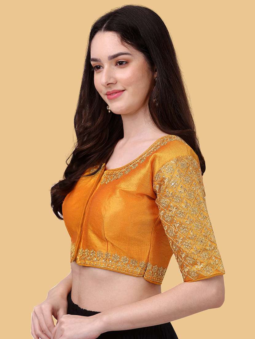 yellow silk regular blouse - 19186340 - Standard Image - 1