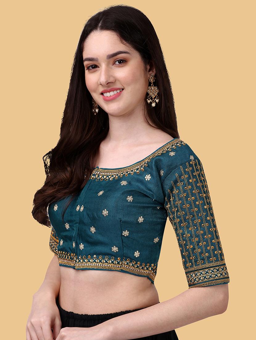 blue art silk regular blouse - 19186361 - Standard Image - 1