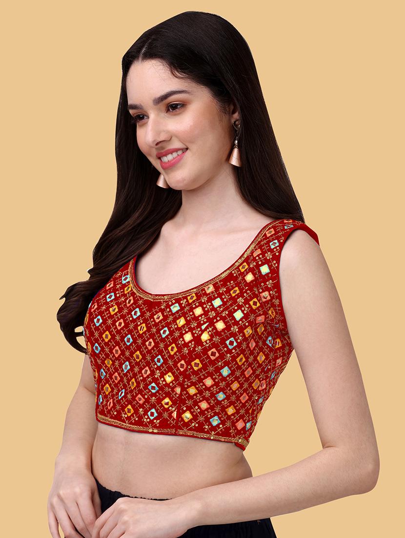 red silk regular blouse - 19186403 -  Standard Image - 1