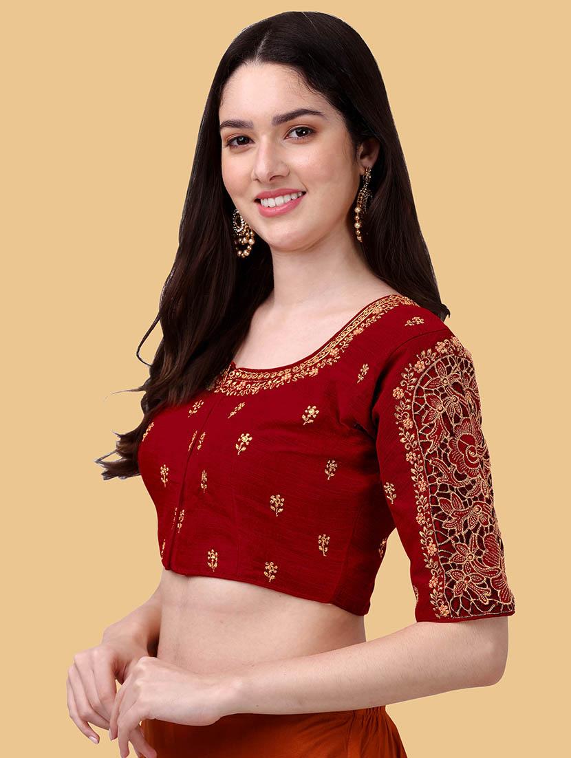 red silk regular blouse - 19186405 - Standard Image - 1