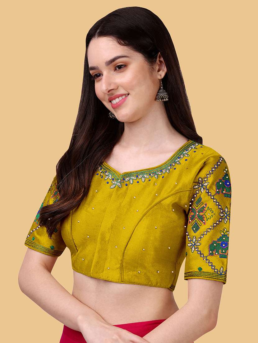 yellow silk regular blouse - 19186440 -  Standard Image - 1