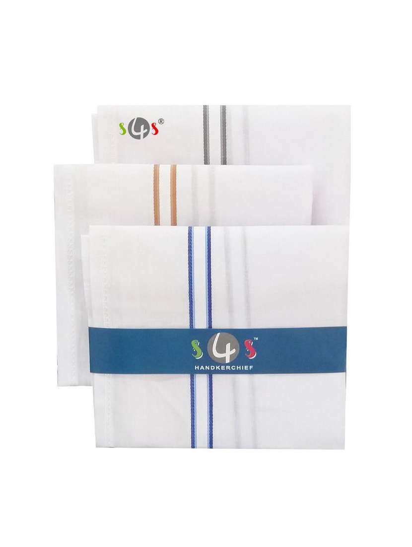 pack of 3 white handkerchief
