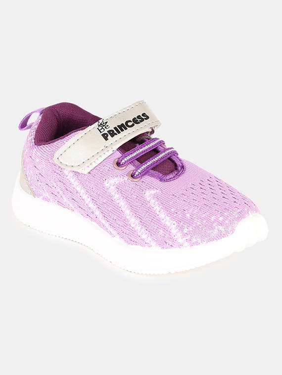 girls purple lace up sport shoes