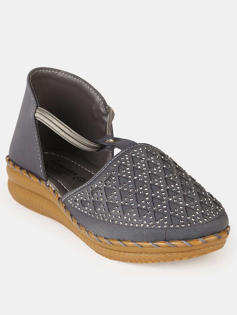 grey leatherette sandals