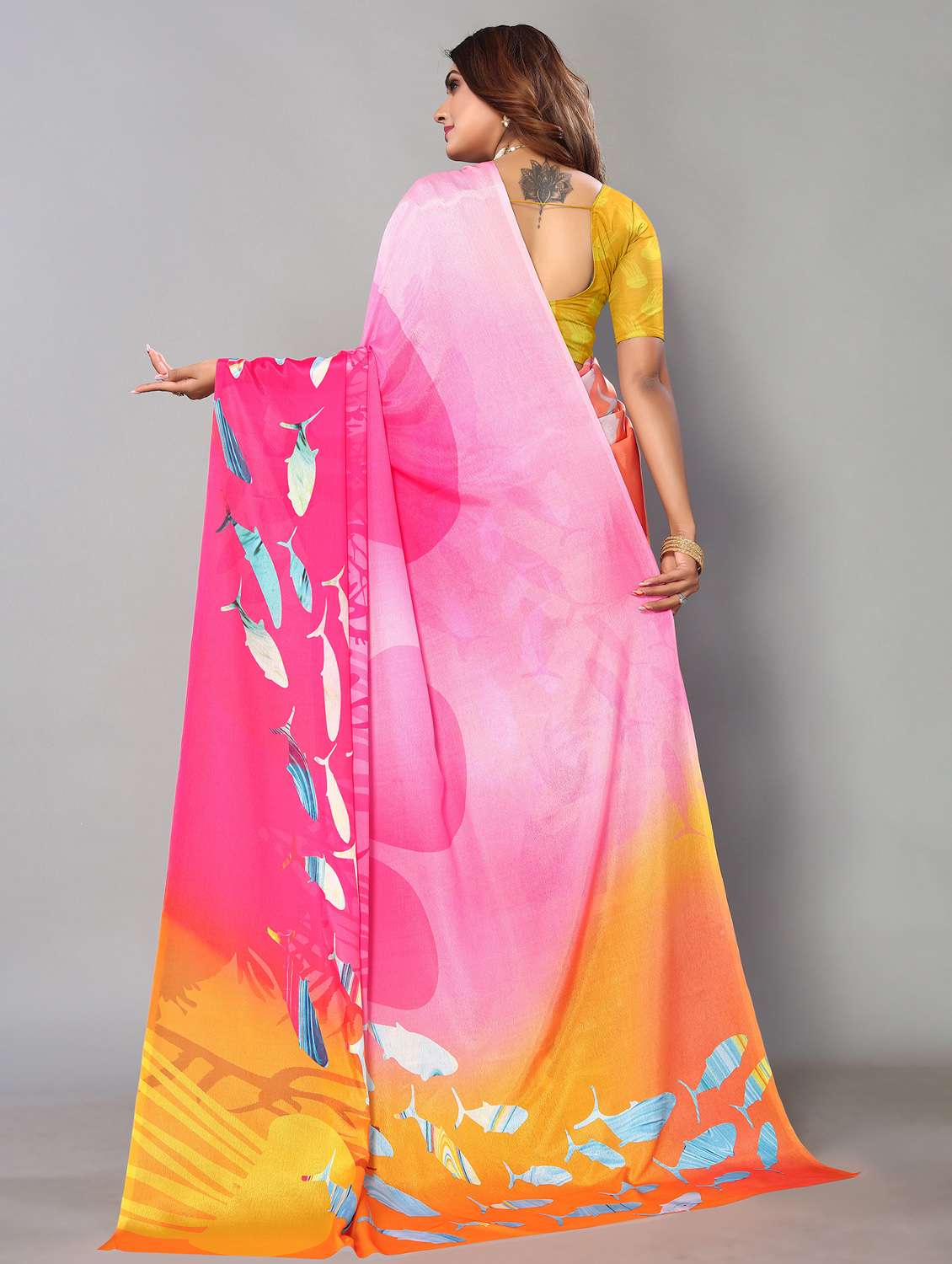 women's printed multi colored saree - 19187805 -  Standard Image - 1