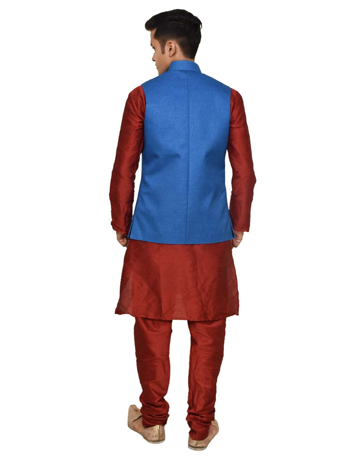 silk blend kurta pyjama with jacket  - 19188033 -  Standard Image - 1
