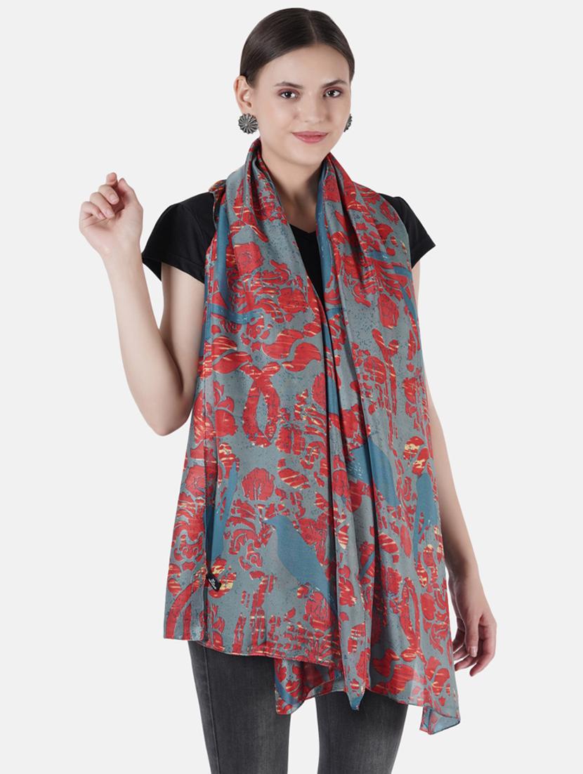 multi colored printed scarf - 19188597 -  Zoom Image - 0