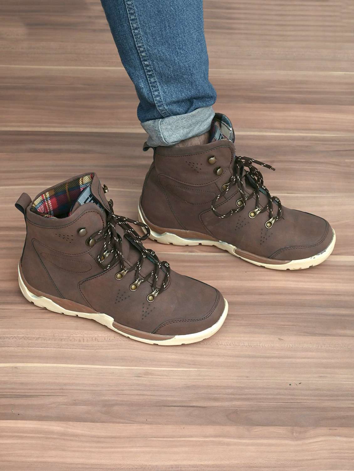 men brown lace up boots - 19188693 -  Standard Image - 4