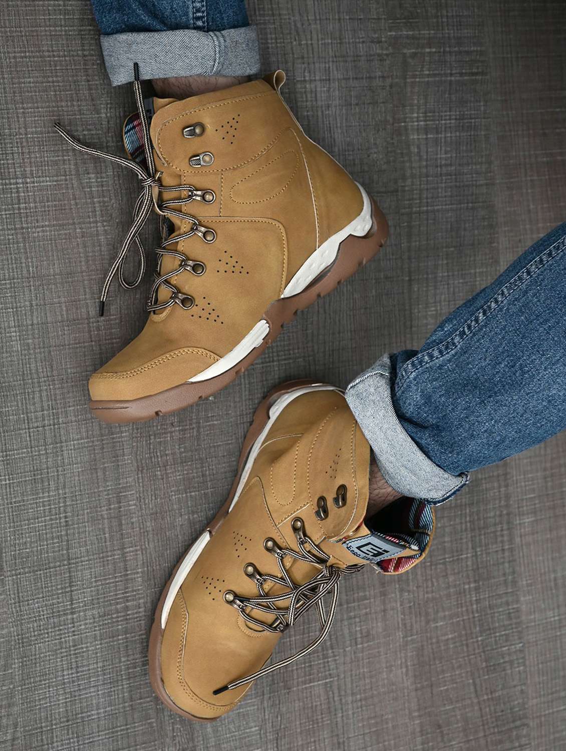 Men Tan Lace Up Boots - 19188696 -  Standard Image - 4