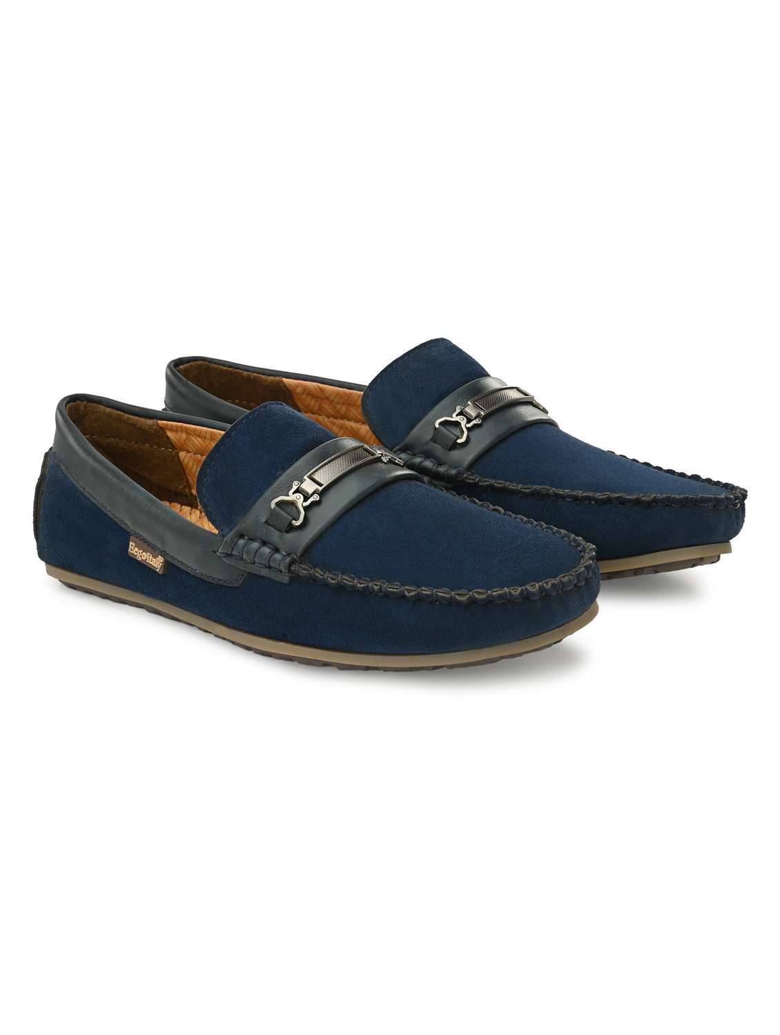 navy synthetic slip on loafers - 19189982 -  Standard Image - 1