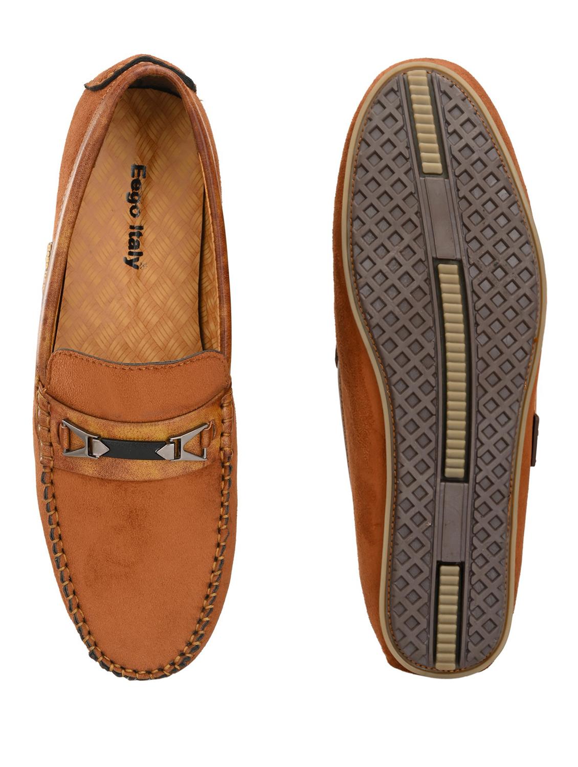 tan synthetic slip on loafers - 19189989 - Standard Image - 4
