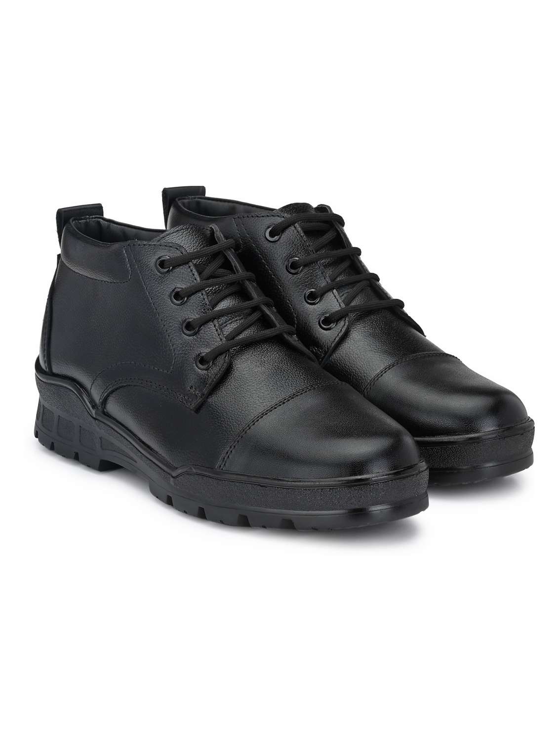 black solid lace up boots - 19190059 -  Standard Image - 4