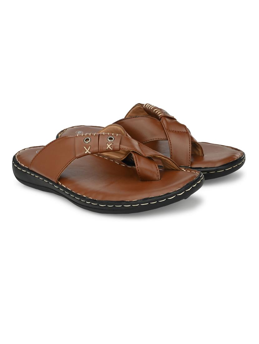 tan slip on sandal - 19190278 - Standard Image - 1