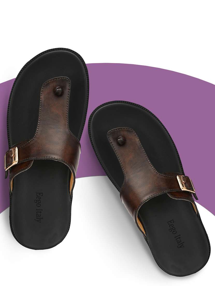 brown slip on sandal