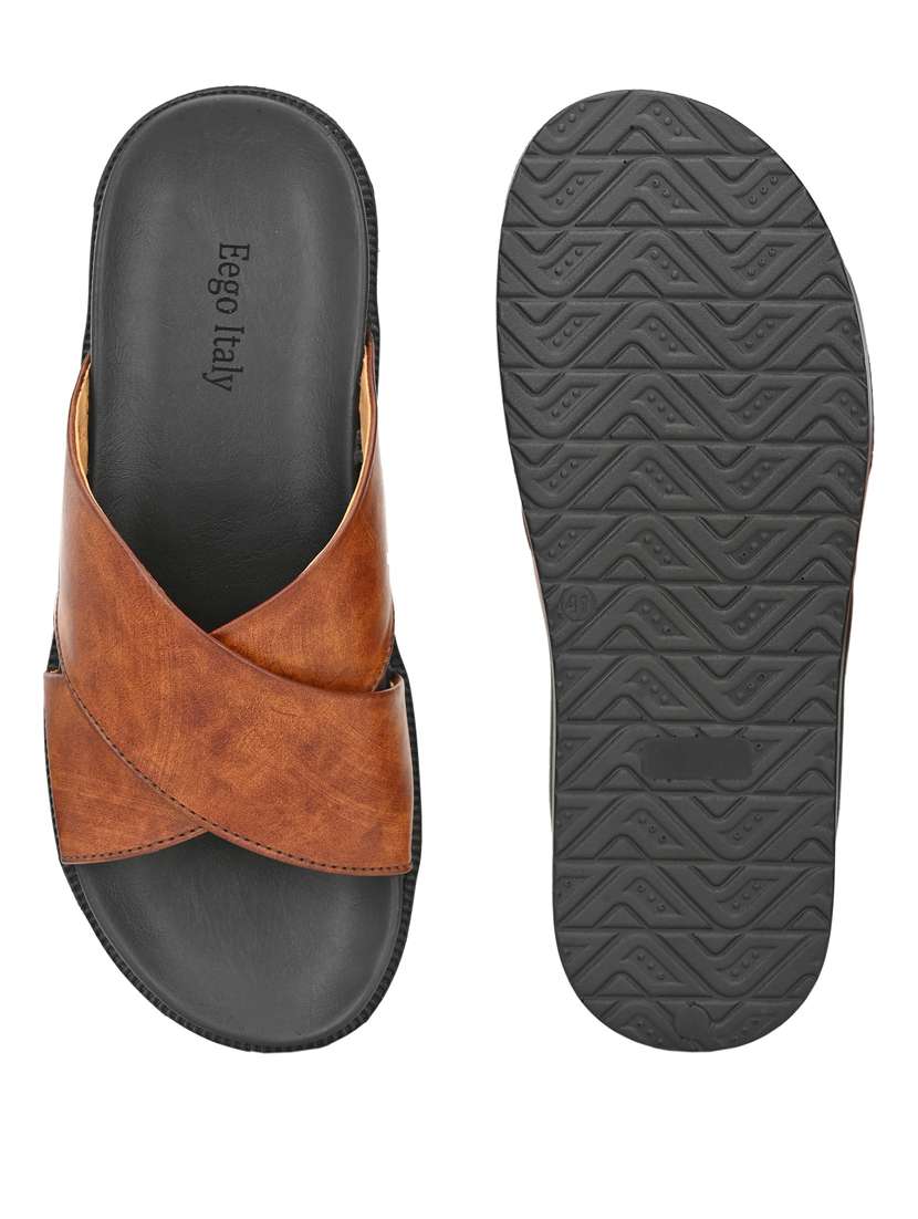 tan synthetic & mesh slip on slippers - 19190377 -  Standard Image - 4