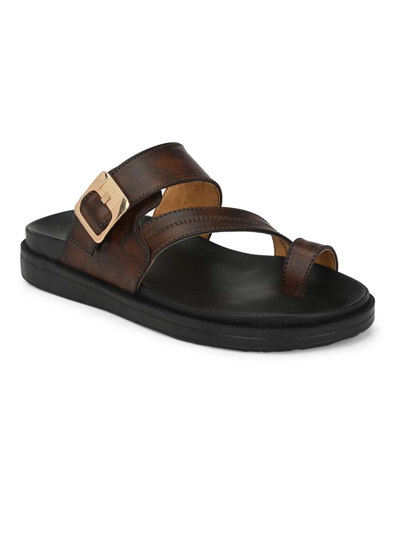 brown synthetic & mesh slip on sandals - 19190382 -  Standard Image - 1