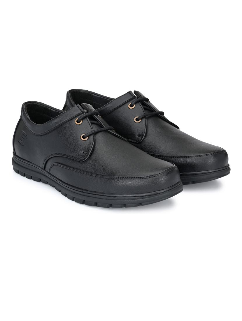 black solid formal shoes - 19190916 - Standard Image - 1