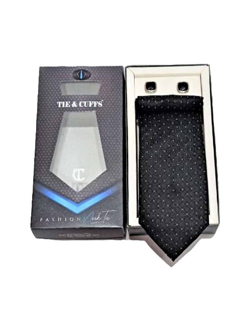 men printed tie, pocket square & cufflinks combo  