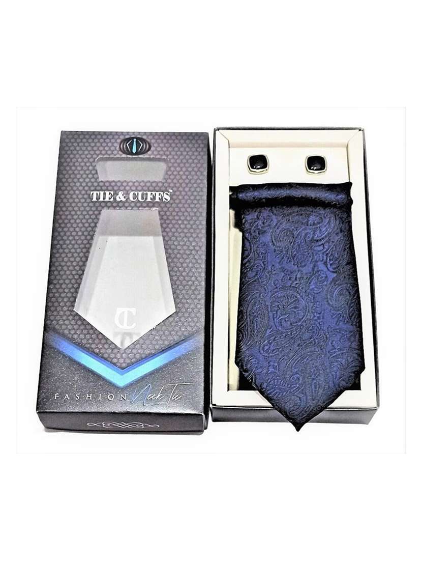 men self design tie, pocket square & cufflinks combo  
