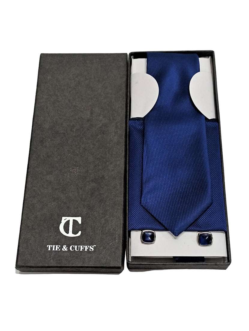 men self design tie, pocket square & cufflinks combo  